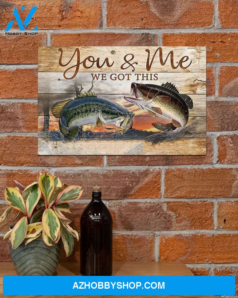 Fishing You And Me Canvas Gift, Wall Decor Visual Art