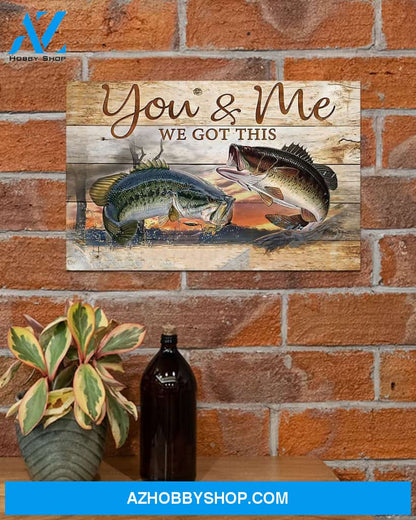 Fishing You And Me Canvas Gift, Wall Decor Visual Art