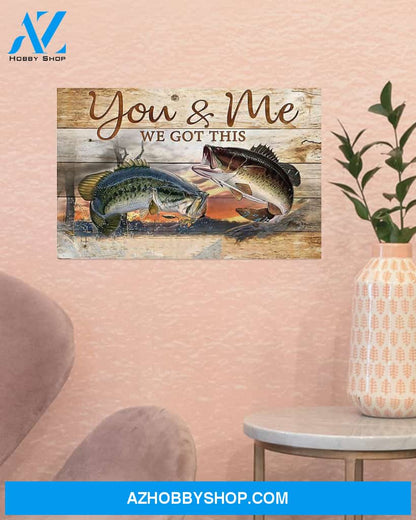 Fishing You And Me Canvas Gift, Wall Decor Visual Art
