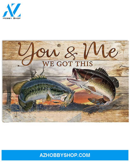 Fishing You And Me Canvas Gift, Wall Decor Visual Art