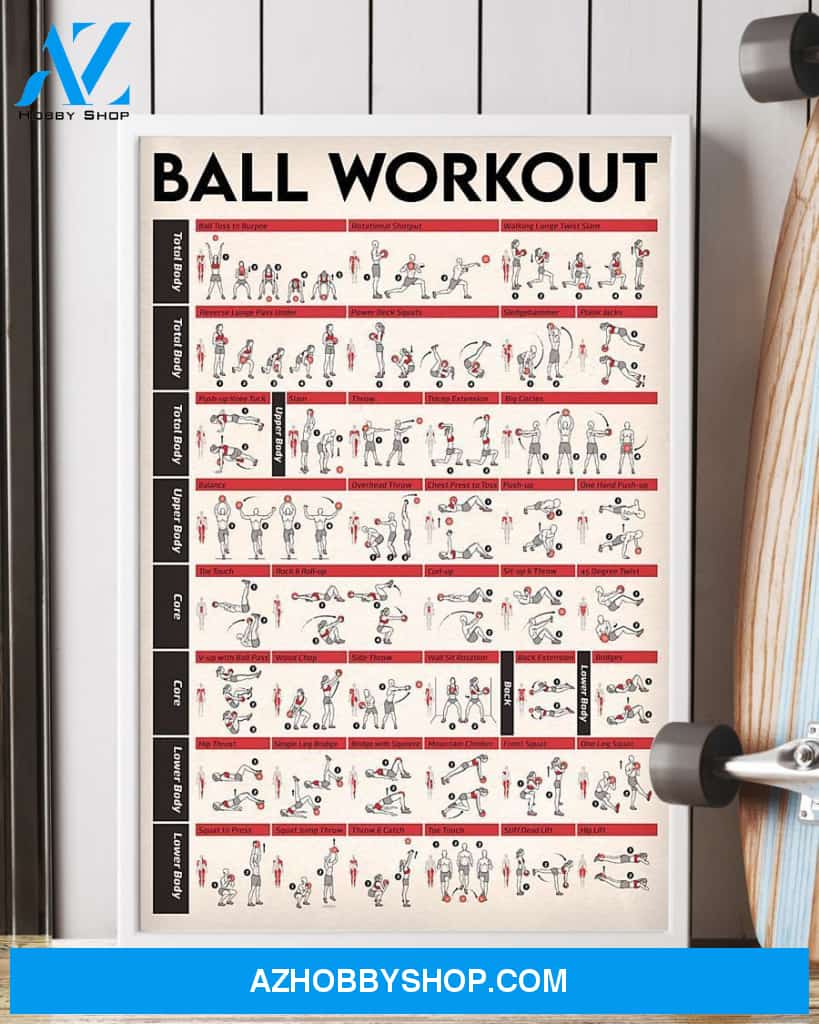 Fitness Ball Workout Vertical Canvas Gift, Wall Decor Visual Art