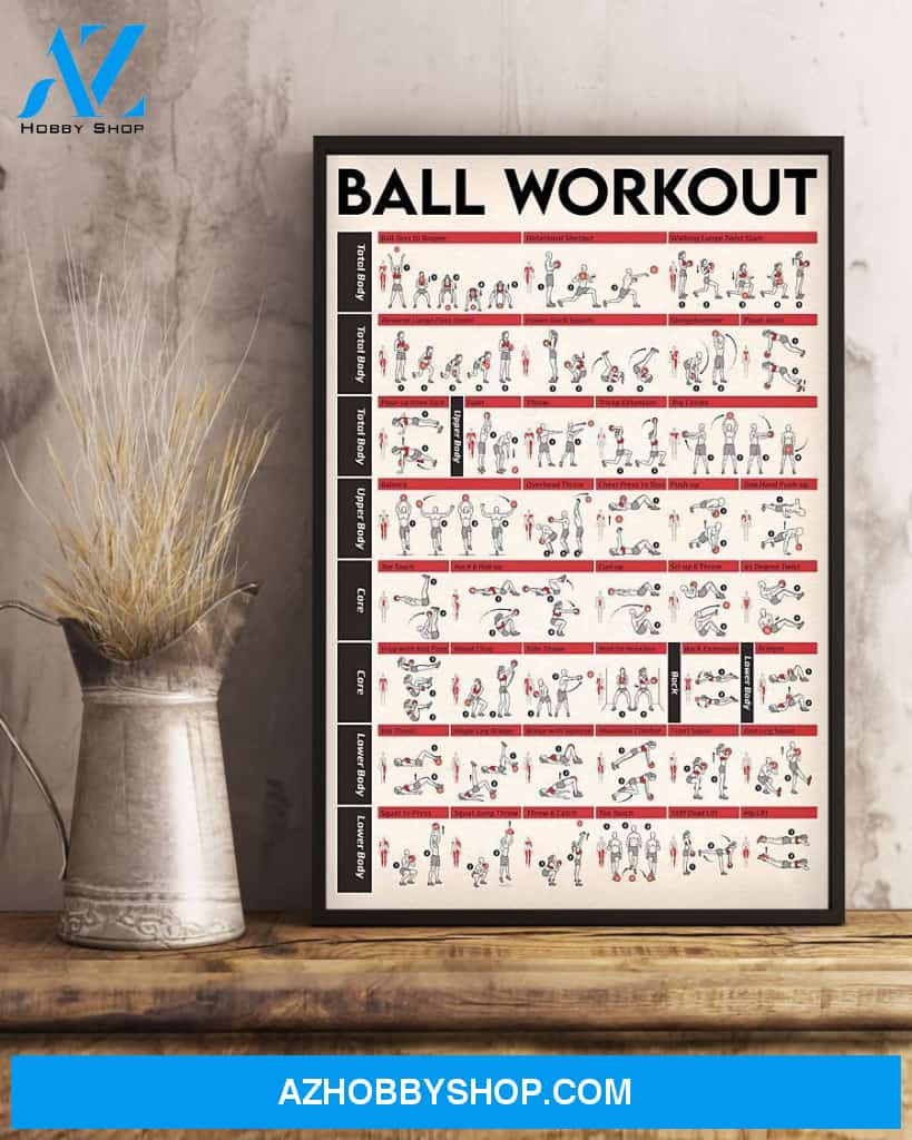 Fitness Ball Workout Vertical Canvas Gift, Wall Decor Visual Art