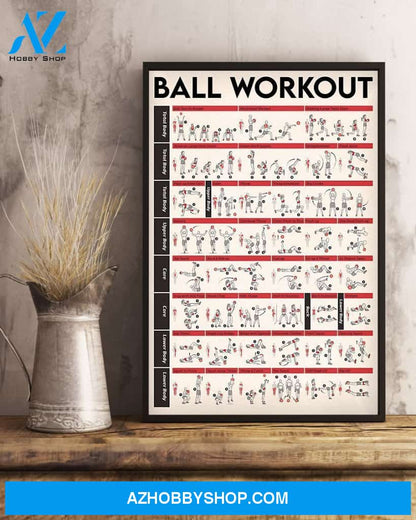 Fitness Ball Workout Vertical Canvas Gift, Wall Decor Visual Art