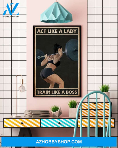 Fitness Boss Vertical Canvas Painting, Wall Decor Visual Art