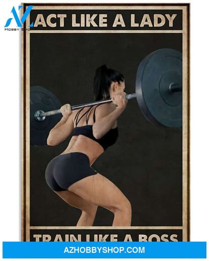 Fitness Boss Vertical Canvas Painting, Wall Decor Visual Art