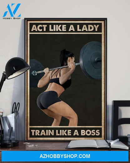 Fitness Boss Vertical Canvas Painting, Wall Decor Visual Art