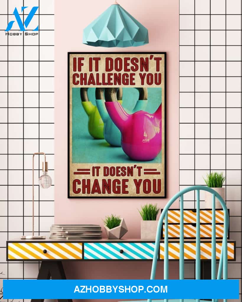 Fitness Change You Vertical Canvas Painting, Wall Decor Visual Art
