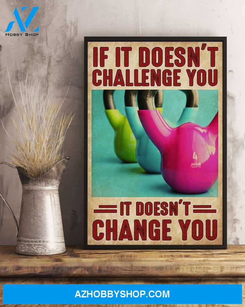 Fitness Change You Vertical Canvas Painting, Wall Decor Visual Art