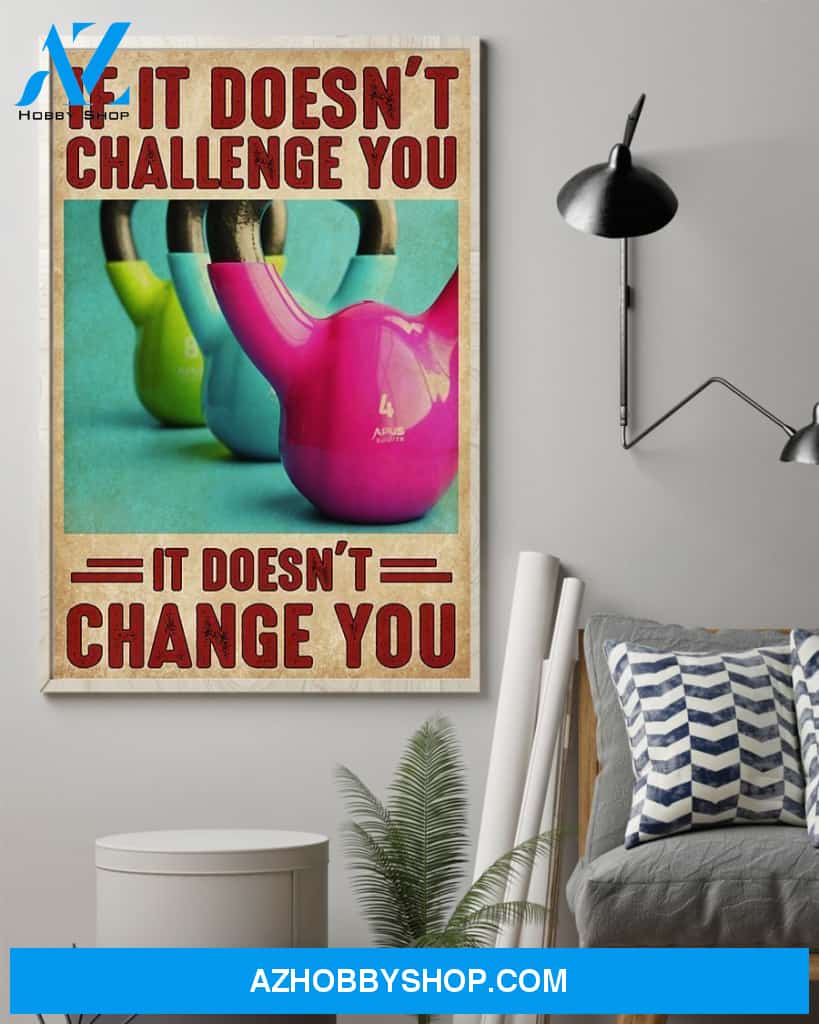 Fitness Change You Vertical Canvas Painting, Wall Decor Visual Art
