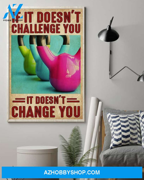 Fitness Change You Vertical Canvas Painting, Wall Decor Visual Art