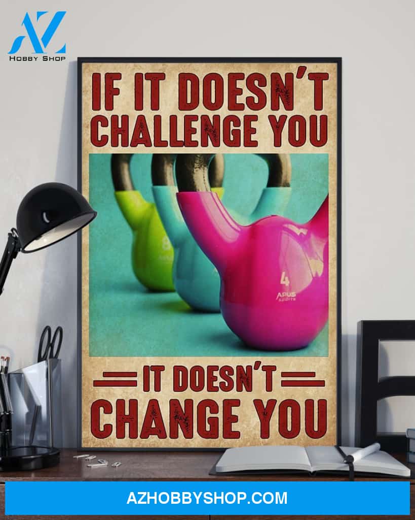 Fitness Change You Vertical Canvas Painting, Wall Decor Visual Art