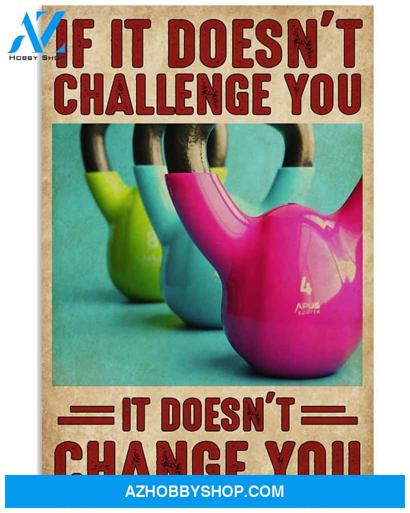 Fitness Change You Vertical Canvas Painting, Wall Decor Visual Art