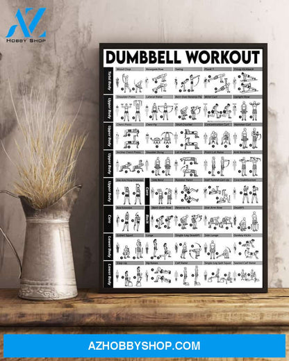 Fitness Dumbbell Workout Vertical Canvas Prints, Wall Decor Visual Art