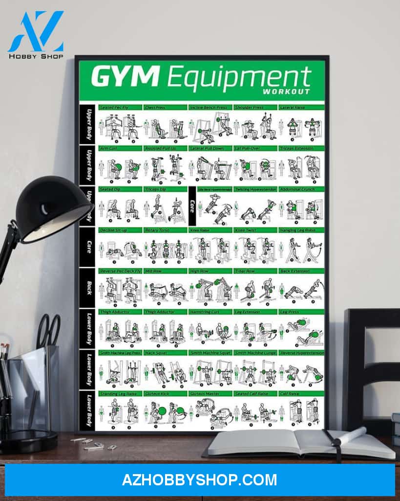 Fitness Gym Equipment Vertical Art Canvas, Wall Decor Visual Art