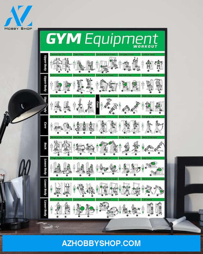 Fitness Gym Equipment Vertical Art Canvas, Wall Decor Visual Art