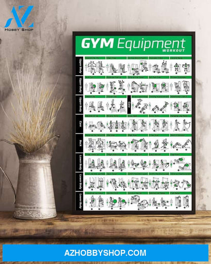 Fitness Gym Equipment Vertical Art Canvas, Wall Decor Visual Art