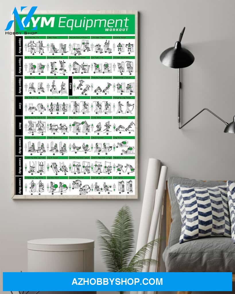 Fitness Gym Equipment Vertical Art Canvas, Wall Decor Visual Art