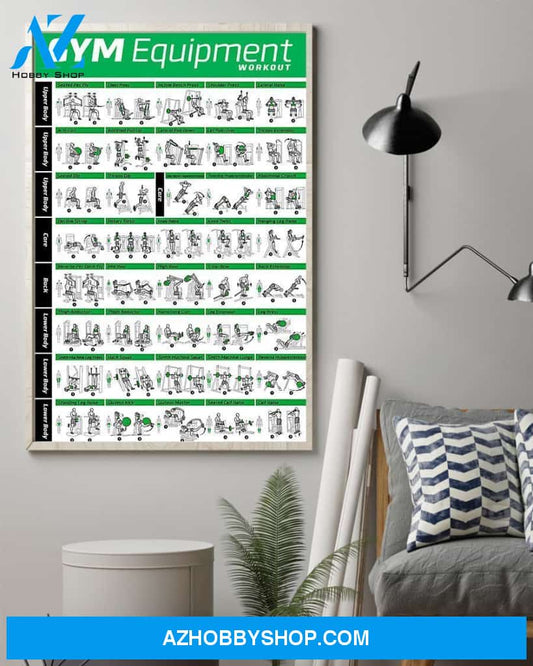 Fitness Gym Equipment Vertical Art Canvas, Wall Decor Visual Art