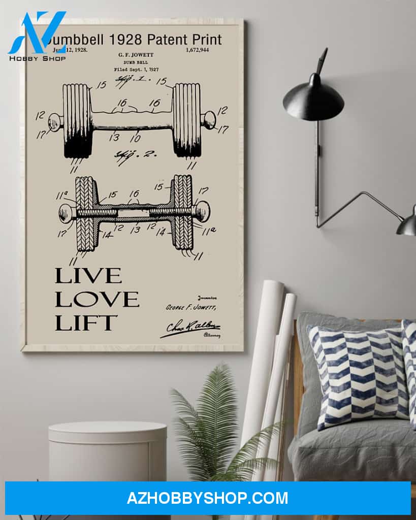 Fitness Live Love Lift Vertical Art Canvas, Wall Decor Visual Art