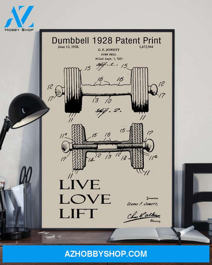 Fitness Live Love Lift Vertical Art Canvas, Wall Decor Visual Art