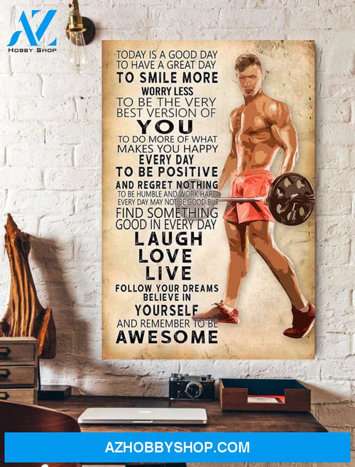 Fitness Man Laugh Love Live Vertical Wall Art Canvas Prints