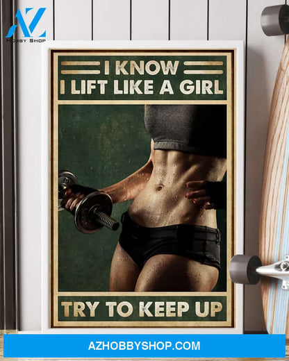 Fitness Try To Keep Up Vertical Canvas Prints, Wall Decor Visual Art