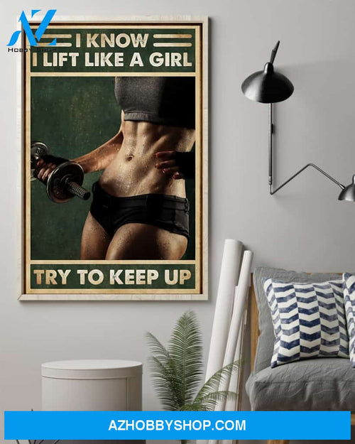 Fitness Try To Keep Up Vertical Canvas Prints, Wall Decor Visual Art