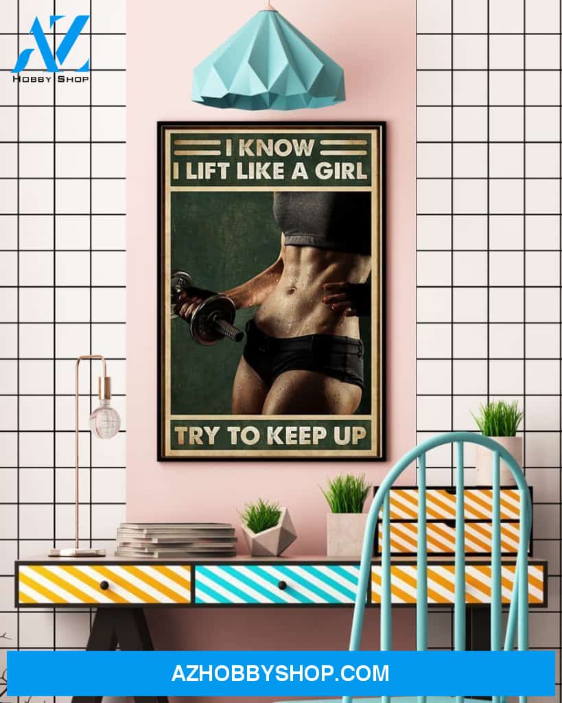 Fitness Try To Keep Up Vertical Canvas Prints, Wall Decor Visual Art