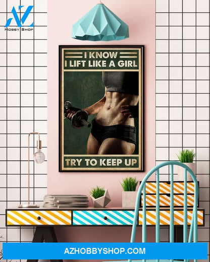 Fitness Try To Keep Up Vertical Canvas Prints, Wall Decor Visual Art