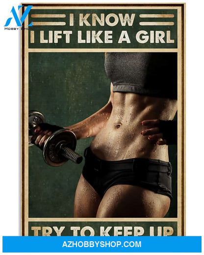 Fitness Try To Keep Up Vertical Canvas Prints, Wall Decor Visual Art
