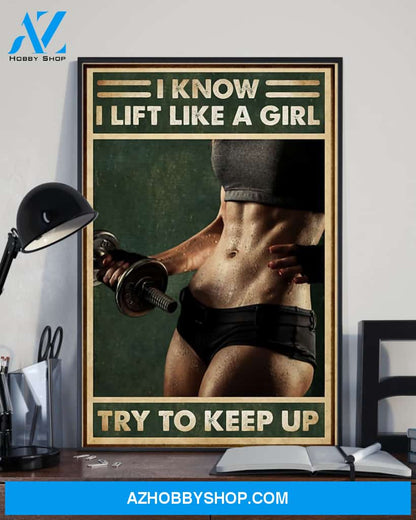 Fitness Try To Keep Up Vertical Canvas Prints, Wall Decor Visual Art