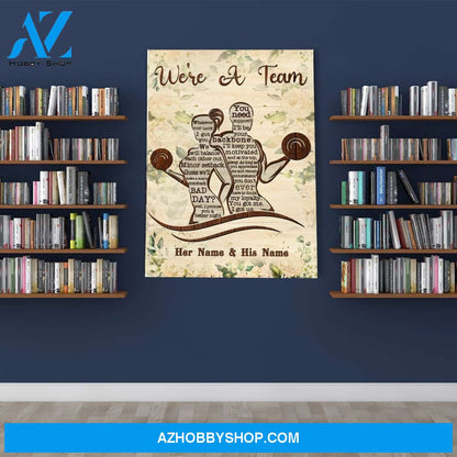 Fitness We'Re A Team Canvas And Poster, Wall Decor Visual Art