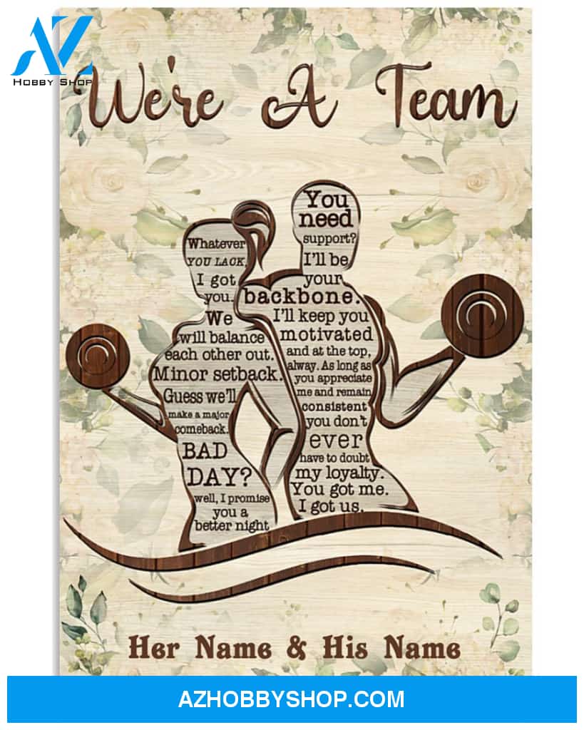 Fitness We'Re A Team Canvas And Poster, Wall Decor Visual Art