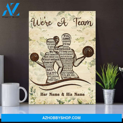 Fitness We'Re A Team Canvas And Poster, Wall Decor Visual Art