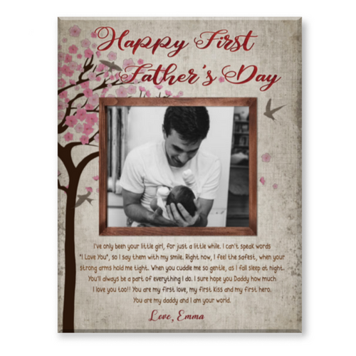Fathers Day Dad Gift, First Fathers Day Gift For Husband, First Time Dad Gift, Father’s Day Canvas For Dad