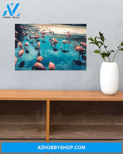 Flamingo Art Art Canvas, Wall Decor Visual Art