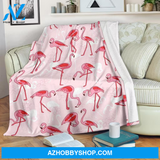 Flamingo Blanket Flamingoes Greeting Each Other, Gift for Your Love One, Birthday Gift Home Decor Bedding Couch Sofa Soft and Comfy Cozy