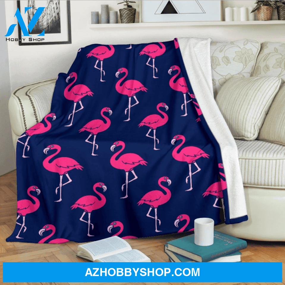 Flamingo Blanket Flamingoes Standing With One Leg, Gift for Your Love One, Birthday Gift Home Decor Bedding Couch Sofa Soft and Comfy Cozy