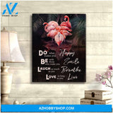 Flamingo Canvas Happy Smile Breathe Live Wall Art Decor