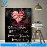 Flamingo Canvas Happy Smile Breathe Live Wall Art Decor