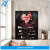 Flamingo Canvas Happy Smile Breathe Live Wall Art Decor