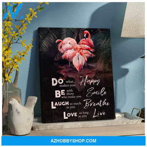 Flamingo Canvas Happy Smile Breathe Live Wall Art Decor