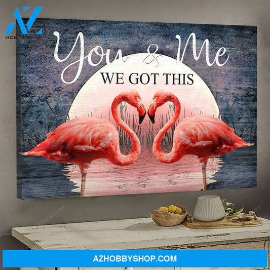 Flamingo couple - Couple Landscape Canvas Prints - Wall Art