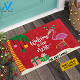 Flamingo Doormat For Christmas Welcome to Our Nest 2021