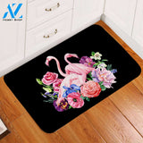 Flamingo Duo Black Door Mat