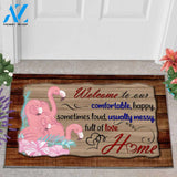 Flamingo Full Of Love Home Funny Indoor And Outdoor Doormat Warm House Gift Welcome Mat Birthday Gift For Flamingo Lovers