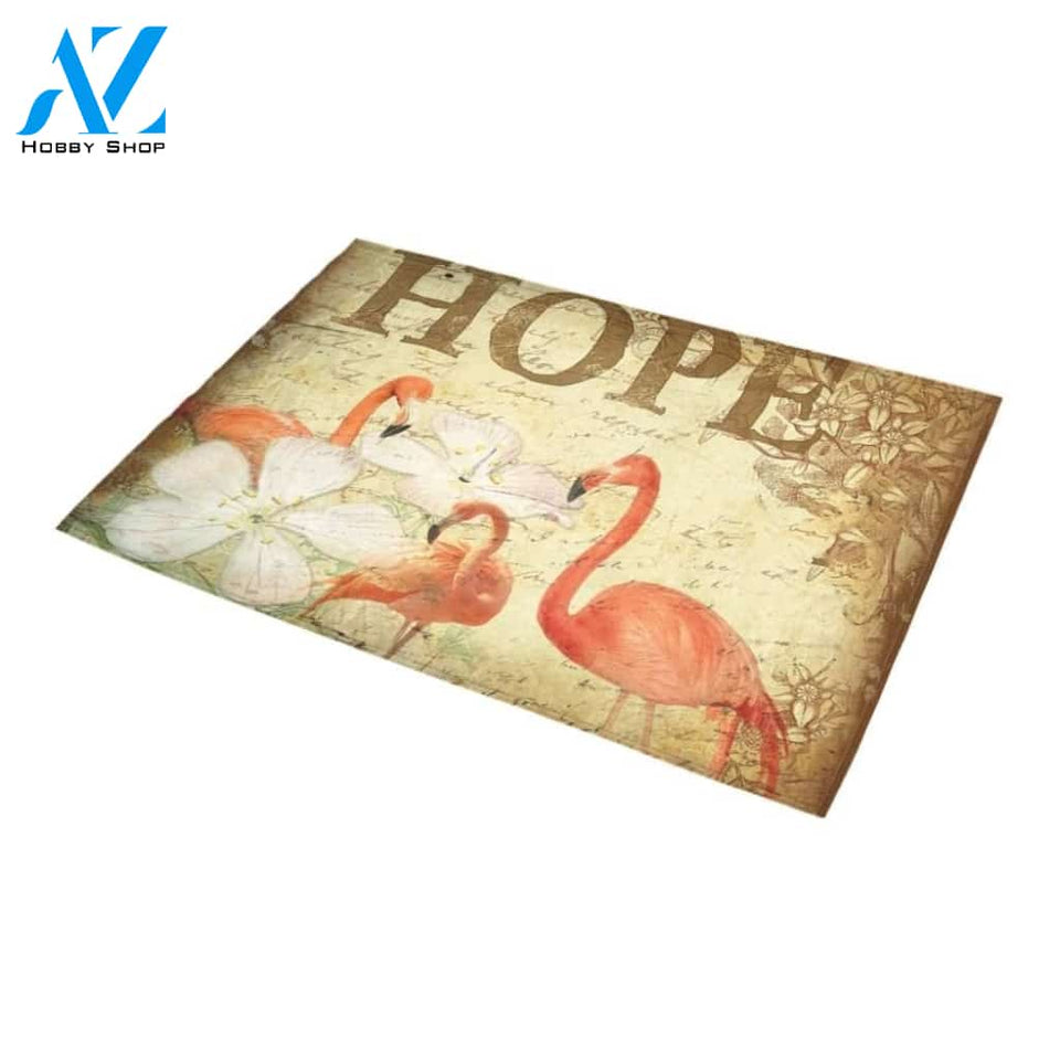 Flamingo Hope Printed Doormat Home Decor