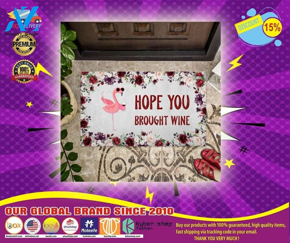 Flamingo Hope you brought wine doormat – LIMITED EDITION