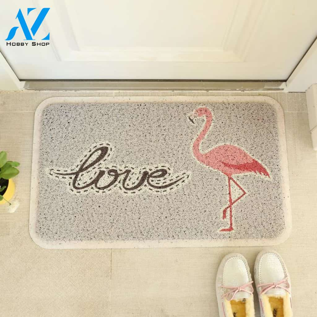 Flamingo Love Doormat | Colorful | Size 8x27'' 24x36''