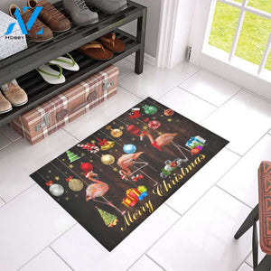 Flamingo Merry Christmas Doormat Indoor And Outdoor Mat Entrance Rug Sweet Home Decor Housewarming Gift Gift For Friend Family Stem Feminist